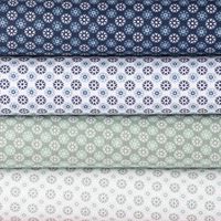 Baumwollstoff Popeline Minimals Blümchen Kreis-Ornamente weiß dunkelb