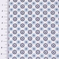 Baumwollstoff Popeline Minimals Blümchen Kreis-Ornamente weiß dunkelb