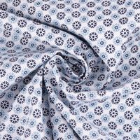 Baumwollstoff Popeline Minimals Blümchen Kreis-Ornamente weiß dunkelb