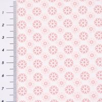 Baumwollstoff Popeline Minimals Blümchen Kreis-Ornamente weiß rosa 1.