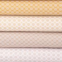 Baumwollstoff Popeline Minimals Blümchen Kreis-Ornamente weiß sand 1.