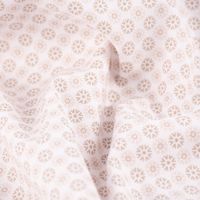 Baumwollstoff Popeline Minimals Blümchen Kreis-Ornamente weiß sand 1.