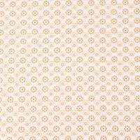 Baumwollstoff Popeline Minimals Blümchen Kreis-Ornamente weiß gelb 1.