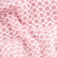 Baumwollstoff Popeline Minimals Blümchen Kreis-Ornamente weiß dark ro