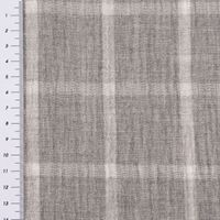 Double Gauze Musselinstoff Karos zweiseitig hellgrau meliert 1.35m