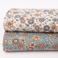 Jerseystoff Meterware Blumen Melange Flowers blau meliert 1.48m Breite