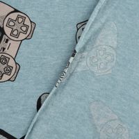 Jerseystoff Meterware Blumen Melange Gamecontroller smoke blue meliert