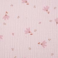 Double Gauze Musselinstoff Meterware Sevia Blümchen rosa 1.30m Breite