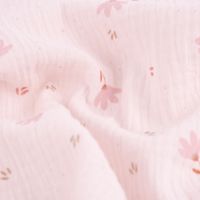 Double Gauze Musselinstoff Meterware Sevia Blümchen rosa 1.30m Breite