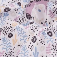 Baumwollstoff Webware Monaha Bären Blümchen weiß lila pastell 1.47m