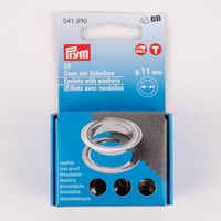 Prym Ösen mit Scheiben aus Messing silberfarben silber 11mm