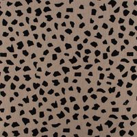 Leinenstoff mit Viskoseanteil Dots abstrakte Punkte taupe 1.35m Breite