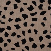Leinenstoff mit Viskoseanteil Dots abstrakte Punkte taupe 1.35m Breite