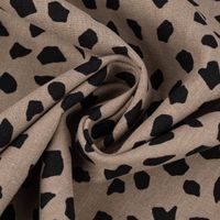 Leinenstoff mit Viskoseanteil Dots abstrakte Punkte taupe 1.35m Breite
