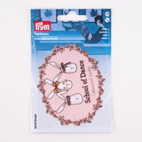 Prym Applikation School of Dance Hasen selbstklebend aufbügelbar rosa 78x95mm