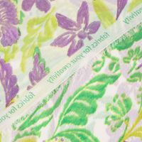 Chiffon Blumen Papagei grün gelb lila 1.49m Breite