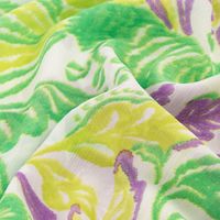Chiffon Blumen Papagei grün gelb lila 1.49m Breite