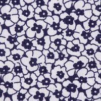 Seersucker Viskosestoff Bekleidungsstoff Blümchen blau weiß 1.28m