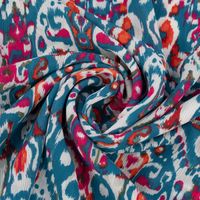 Chiffon Fantasie-Ornamente blau 1.49m Breite