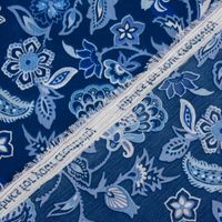Chiffon Blumenranken blau 1.49m Breite