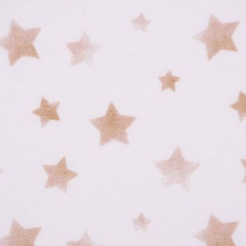 Baumwolljersey Jerseystoff Sternchen weiß beige 1.50m Breite