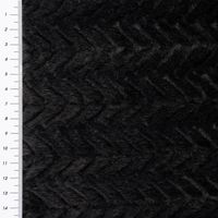 Plüsch Stoff Fellimitat Kunstfell Chevron Relief uni schwarz 1.58m