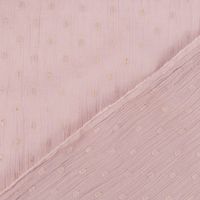 Baumwollstoff Crinkle Dobby Lurex rosa goldfarbig 1.35m Breite