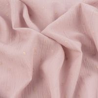 Baumwollstoff Crinkle Dobby Lurex rosa goldfarbig 1.35m Breite