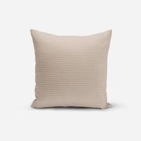 SCHÖNER LEBEN. Kissenhülle Jacquard Punkte beige dunkelbeige
