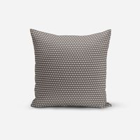 SCHÖNER LEBEN. Kissenhülle Jacquard Punkte schwarz silbergrau