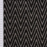 Polsterstoff Dekostoff Flachgewebe Mira Chevron schwarz hellgrau 1.40m
