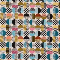 SCHÖNER LEBEN. Tischdecke geometrisch Kreise weiß schwarz bunt