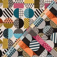 SCHÖNER LEBEN. Tischdecke geometrisch Kreise weiß schwarz bunt