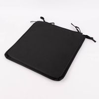 Outdoor Stuhlkissen mit Bindebändern einfarbig schwarz 38x38x2.5cm