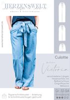 Meine Herzenswelt Damen Schnittmuster Culotte meine Victoria Papierschnittmuster Gr. 32-54