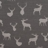 SCHÖNER LEBEN. Kissenhülle Jacquard mit Hirschen hellgrau grau