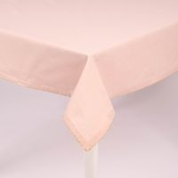 Tischdecke Runa mit Borte rosa goldfarbig 150x200cm