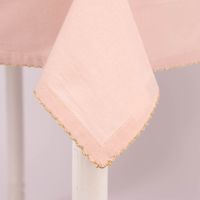 Tischdecke Runa mit Borte rosa goldfarbig 150x200cm