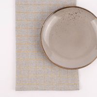 Stoffservietten Tyra Karo aus 100% Baumwolle 4 Stück 40x40cm grau goldfarbig