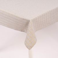Tischdecke Tyra Karo grau goldfarbig 150x200cm