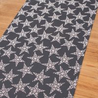 Tischläufer Stars Sterne Foliendruck dunkelgrau silberfarbig 42x150cm