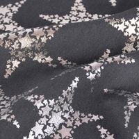 Tischläufer Stars Sterne Foliendruck dunkelgrau silberfarbig 42x150cm