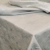 Mitteldecke Tischdecke Eiskristalle Metallic Glitzer grau 90x90cm