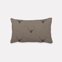SCHÖNER LEBEN. Kissenhülle Jacquard Hirschkopf mit Geweih braun dunkelbraun verschiedene Größen