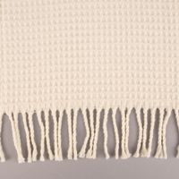Kuscheldecke mit Waffelstruktur und Fransen creme 150x200cm