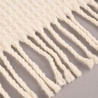 Kuscheldecke mit Waffelstruktur und Fransen creme 150x200cm