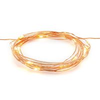 LED Lichterkette mit 20 Micro LEDs Draht kupferfarbig warmweiß 190cm