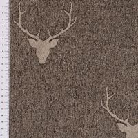 SCHÖNER LEBEN. Tischläufer Jacquard Hirschkopf Geweih braun beige