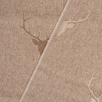 SCHÖNER LEBEN. Kissenhülle Jacquard Hirschkopf Geweih beige hellbraun