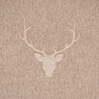 SCHÖNER LEBEN. Tischläufer Jacquard Hirschkopf Geweih beige hellbeige